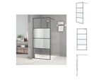 Vidaxl Schermo Doccia Per Cabina Doccia Nero 90X195Cm Semi-Opaco Esg - Schermi Doccia