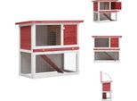 Vidaxl Conigliera 1 Porta In Legno Rosso - Habitat E Recinti Per Piccoli Animali