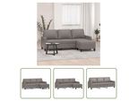 The Living Store Divano A 3 Posti Con Poggiapiedi In Tessuto Taupe 180 Cm