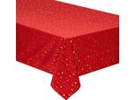 Atmosphera | Tovaglia Di Natale - Tovaglia - Rossa Con Stelle Dorate - 140 X 240 Cm - Tovaglia - Natale