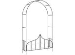 The Living Store Arco Di Rose Con Cancello Nero 138 X 40 X 238 Cm Ferro