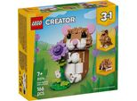 Lego Creator Set 3 In 1 Criceto Carino Con Fiore - Giocattolo Per Bambini Con Figura Animale - Criceto Giocattolo Da Costruzione - Giocattolo Mint Con 3 Opzioni Di Costruzione - Regalo Per Bambini E Bambine - 31376