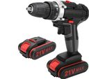 Trapano Avvitatore A Batteria - Avvitatore/Avvitatore 3 In 1 - 21 V - 25 Impostazioni Di Coppia - Velocità Variabile In Continuo - Foratura A Percussione - Rotazione Destra/Sinistra - Spina Ue - Arancione/Nero