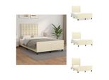 Vidaxl Struttura Letto Con Testiera Crema 120X200 Cm In Pelle Finta - Letti E Strutture Letto
