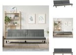 Vidaxl Divano Letto Con Portabicchieri In Tessuto Grigio Scuro - Divani