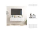 Vidaxl Mobili Tv A Parete 2 Pz. Bianco 60X30X30 Cm - Mobili Tv