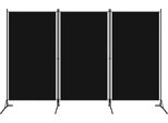 Vidaxl 3 Pezzi Divisorio Nero 260X180 Cm - Divisorio Per Ambienti - Divisorio Per Ambienti - Divisorio Per Ambienti Pieghevole - Divisorio Per Ambienti Pieghevole