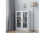 The Living Store Vetrina Bianca 82,5X30,5X115 Cm Materiale A Base Di Legno
