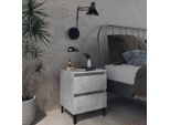 Maison Exclusive - Comodini 2 Pz. Grigio Cemento 40X35X50 Cm Materiale Ligneo