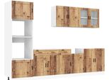 Vidaxl Set Di Armadietti Da Cucina Da 7 Pezzi Porto In Legno Di Recupero, Materiale A Base Di Legno