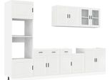 Vidaxl Set Di 7 Mobili Da Cucina Kalmar In Materiale Ligneo Bianco Lucido