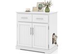 Armadietto Per Gatti Costway Per Lettiera, Armadietto Per Lettiera Con 2 Cassetti, 2 Porte E Ingresso, Tavolino Per Gatti Costway 80X45X80Cm