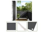 The Living Store Protezione Per Balcone Antracite 90X700 Cm 100% Poliestere Oxford