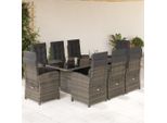 Set Di Mobili Da Giardino Semplice Set Di Mobili Da Balcone Set Da Pranzo Da Giardino 9 Pezzi Con Cuscini Grey Poly Rattan - Set Di Mobili Da Giardino DE4383856 5Parcel