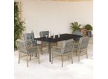 2025 Set Di Mobili Da Giardino Moderni Set Di Mobili Da Balcone Set Da Pranzo Da Giardino 7 Pezzi Con Cuscini Beige Mix Poly Rattan - Set Di Mobili Da Giardino, Design 7784408 5Parcel