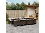 Pratico Set Di Mobili Da Giardino Set Di Mobili Da Balcone 13 Pezzi. Set Da Pranzo Da Giardino Con Cuscini In Poly Rattan Marrone - Set Di Mobili Da Giardino ,Mobili Di Design 7185992 6Parcel