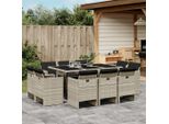 Set Di Mobili Da Giardino Durevole Set Di Mobili Da Balcone Set Da Pranzo Da Giardino 11 Pezzi Con Cuscini Grigio Chiaro Poly Rattan - Set Di Mobili Da Giardino Octo5771979 4Parcel