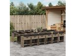 Pratico Set Di Mobili Da Giardino Set Di Mobili Da Balcone Set Da Pranzo Da Giardino Da 13 Pezzi Con Cuscini Grey Poly Rattan - Set Di Mobili Da Giardino ,Mobili Di Design 4308930 6Parcel