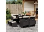 Set Di Mobili Da Giardino Durevoli Set Di Mobili Da Balcone Set Da Pranzo Da Giardino 9 Pezzi Con Cuscini Nero Poly Rattan - Set Di Mobili Da Giardino Octo4603429 3Parcel