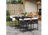Set Di Mobili Da Giardino Semplice Set Di Mobili Da Balcone Set Da Pranzo Da Giardino 5 Pezzi Con Cuscini Nero Poly Rattan - Set Di Mobili Da Giardino DE8949172 2Parcel