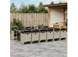 Pratico Set Di Mobili Da Giardino Set Di Mobili Da Balcone Set Da Pranzo Da 13 Pezzi Con Cuscini In Rattan Grigio Chiaro - Set Di Mobili Da Giardino ,Mobili Di Design 5708146 6Parcel