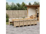 Set Di Mobili Da Giardino Durevoli Set Di Mobili Da Balcone Set Da Pranzo Da Giardino Da 13 Pezzi Con Cuscini Beige Poly Rattan - Set Di Mobili Da Giardino Octo9862128 6Parcel