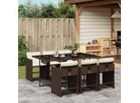 Pratico Set Di Mobili Da Giardino Set Di Mobili Da Balcone Set Da Pranzo Da Giardino 7 Pezzi Con Cuscini Marrone Poly Rattan - Set Di Mobili Da Giardino ,Mobili Di Design 4969810 3Parcel