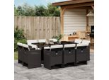 Set Di Mobili Da Giardino Durevole Set Di Mobili Da Balcone Set Da Pranzo Da Giardino 11 Pezzi Con Cuscini Nero Poly Rattan - Set Di Mobili Da Giardino Octo7699735 4Parcel