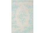 Tappeto Sia Crema/Turchese 80X150 Cm Soggiorno Rettangolare Benuta