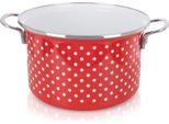 Orion | Casseruola - Rosso - 22 Cm - 4 L - Acciaio Smaltato - Adatto All'induzione