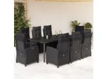 2025 Set Di Mobili Da Giardino Moderni Set Di Mobili Da Balcone Set Da Pranzo Da Giardino 9 Pezzi Con Cuscini Nero Poly Rattan - Set Di Mobili Da Giardino,Design 1726892 6Parcel