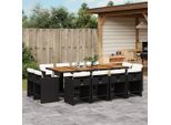 Set Di Mobili Da Giardino Durevole Set Di Mobili Da Balcone Set Da Pranzo Da Giardino 13 Pezzi Con Cuscini Nero Poly Rattan - Set Di Mobili Da Giardino Octo1433310 5Parcel