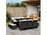Stabli MöBel Set Di Mobili Da Giardino Set Di Mobili Da Balcone Set Da Pranzo Da Giardino 11 Pezzi Con Cuscini Nero Poly Rattan - Set Di Mobili Da Giardino CC1754846 4Parcel