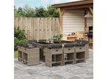 Bei Cloris Set Di Mobili Da Giardino Set Di Mobili Da Balcone Set Da Pranzo Da Giardino 11 Pezzi Con Cuscini Grey Poly Rattan - Set Di Mobili Da Giardino Nuovo8290549 4Parcel