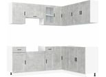 Vidaxl Set Di Armadietti Da Cucina 11 Pezzi Porto Cemento Grigio Materiale Legno