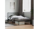 The Living Store Struttura Letto Con Testiera In Metallo Nero 107X203 Cm