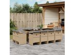 Set Di Mobili Da Giardino In Stile Elegante Set Di Mobili Da Balcone Set Da Pranzo Da Giardino 13 Pezzi Con Cuscini Beige Mix Poly Rattan - Set Di Mobili Da Giardino Hommie5853521 5Parcel