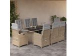 2025 Set Di Mobili Da Giardino Moderni Set Di Mobili Da Balcone Set Da Pranzo Da Giardino 9 Pezzi Con Cuscini Beige Poly Rattan - Set Di Mobili Da Giardino, Design 3488510 5Parcel