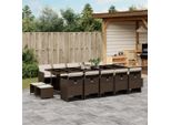 Set Di Mobili Da Giardino Semplice Set Di Mobili Da Balcone Set Da Pranzo Da Giardino 15 Pezzi Con Cuscini Marrone Poly Rattan - Set Di Mobili Da Giardino DE3614814 6Parcel