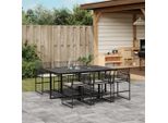 2025 Set Di Mobili Da Giardino Moderni Set Di Mobili Da Balcone Set Da Pranzo Da Giardino 7 Pezzi Con Cuscini Nero Poly Rattan - Set Di Mobili Da Giardino,Design 3360609 3Parcel