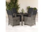 Set Di Mobili Da Giardino In Stile Elegante Set Di Mobili Da Balcone Set Bistrot Da Giardino 5 Pezzi Con Cuscini Grey Poly Rattan - Set Di Mobili Da Giardino Hommie7242044 3Parcel