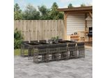 Bei Cloris Set Di Mobili Da Giardino Set Di Mobili Da Balcone Set Da Pranzo Da Giardino Da 11 Pezzi Con Cuscini Grigio Poly Rattan - Set Di Mobili Da Giardino New2400082 5Parcel