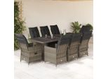 2025 Cloris Set Di Mobili Da Giardino Set Di Mobili Da Balcone Set Di 9 Pezzi Bistrot Da Giardino Con Cuscini Grey Poly Rattan - Set Di Mobili Da Giardino Sale7685950 6Parcel
