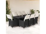 Set Di Mobili Da Giardino Semplice Set Di Mobili Da Balcone 9 Pezzi Bistrot Da Giardino Con Cuscini In Poly Rattan Nero - Set Di Mobili Da Giardino DE2231560 6Parcel