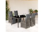 Set Di Mobili Da Giardino In Stile Elegante Set Di Mobili Da Balcone Set Bistrot Da Giardino 5 Pezzi Con Cuscini Grey Poly Rattan - Set Di Mobili Da Giardino Hommie2107355 3Parcel