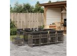 Bei Cloris Set Di Mobili Da Giardino Set Di Mobili Da Balcone Set Da Pranzo Da Giardino 13 Pezzi Con Cuscini Grey Poly Rattan - Set Di Mobili Da Giardino New8643112 5Parcel
