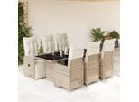 2025 Cloris Set Di Mobili Da Giardino Set Di Mobili Da Balcone Set Di 7 Pezzi Bistrot Da Giardino Con Cuscini Marrone Poly Rattan - Set Di Mobili Da Giardino Sale2679470 4Parcel