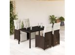 Bei Cloris Set Di Mobili Da Giardino Set Di Mobili Da Balcone Set Di 5 Pezzi Da Giardino Bistrot Con Cuscini Marrone Poly Rattan - Set Di Mobili Da Giardino New2213249 3Parcel