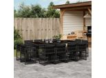 Bei Cloris Set Di Mobili Da Giardino Set Di Mobili Da Balcone Set Da Pranzo Da Giardino Di 13 Pezzi Con Cuscini Nero Poly Rattan - Set Di Mobili Da Giardino New4441367 5Parcel