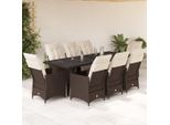 Set Di Mobili Da Giardino Durevoli Set Di Mobili Da Balcone 9 Pezzi Bistrot Da Giardino Con Cuscini In Poly Rattan Marrone - Set Di Mobili Da Giardino Octo8279185 6Parcel